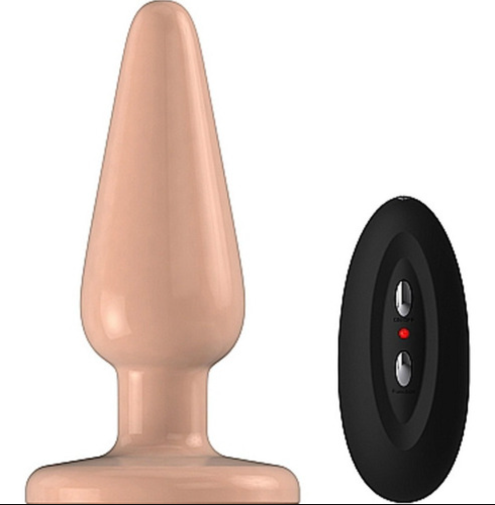 Butt Plug Rubber Vibrating 5'' Model 1 Flesh - Cake Sex Shop