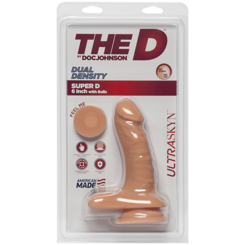 Dildo The D Ultraskyn 6" With Balls (Vanilla) - Cake Sex Shop