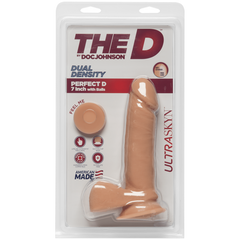 Dildo The D Ultraskyn 7" With Balls (Vanilla) - Cake Sex Shop