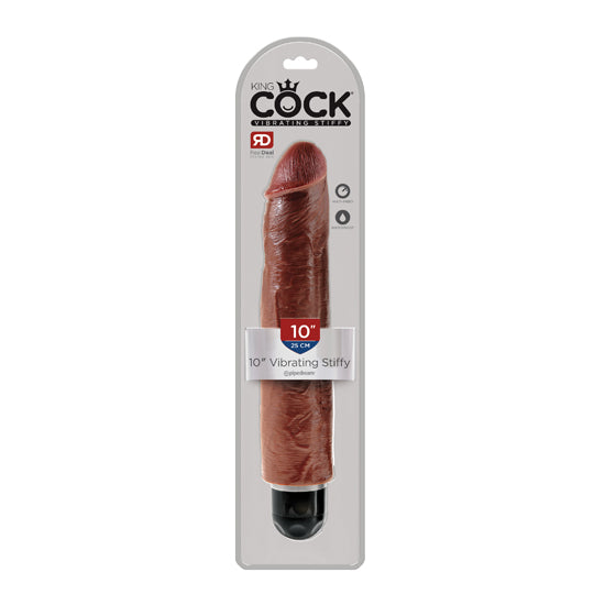 Dildo King Cock 10″ Vibrating Stiffy – Brown - Cake Sex Shop