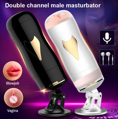 Masturbador Doble Fox - Oral + Vaginal con Base - Cake Sex Shop 2 3 4