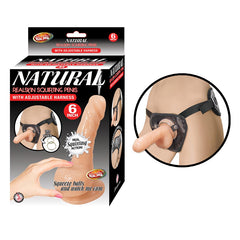 Dildo Natural Realskin Squirting Penis W/Adjustable Harness 6"Flesh - Cake Sex Shop