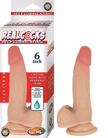 Dildo Realcocks Self Lubricating 6" Flesh - Cake Sex Shop