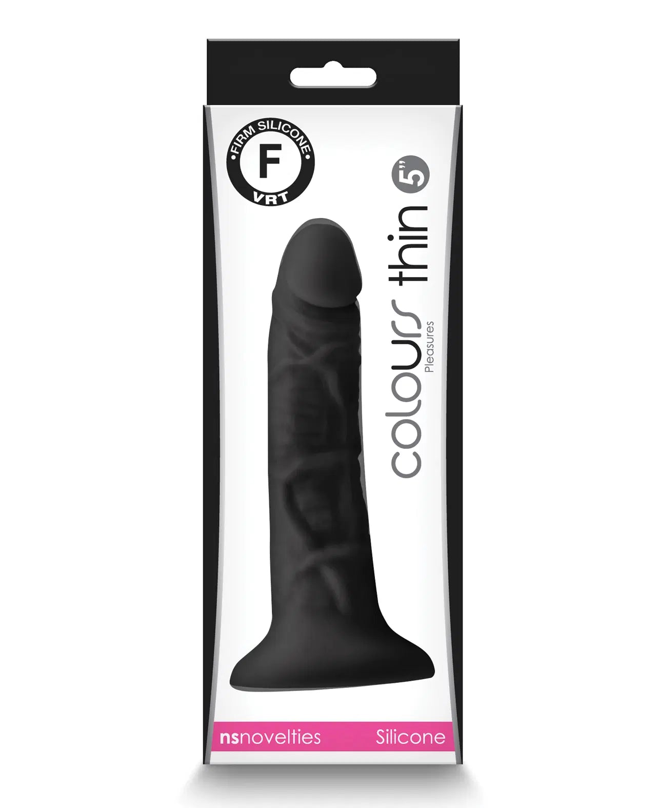 Dildo Consolador Colours - Pleasures - Thin 5" Dildo Consolador - Black Cake Sex Shop Juguetes Sexuales para Adultos
