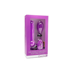 Dildo Inflatable Vibrating Silicone Dong Purple - Cake Sex Shop