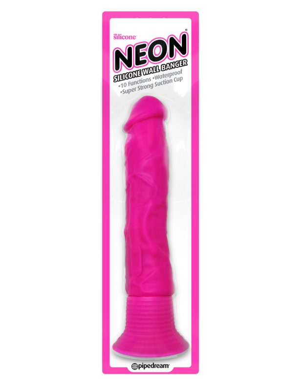 Dildo Neon Silicone Wall Banger Pink 6" - Cake Sex Shop