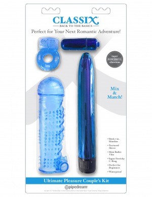 Set Classix Ultimate Pleasure Couples Kit Blue - Cake Sex Shop