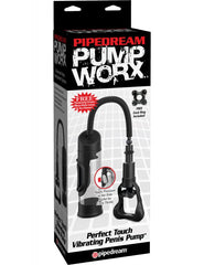 Bomba Pump Worx Perfect Touch Vibrating Penis Pump - Black - Cake Sex Shop
