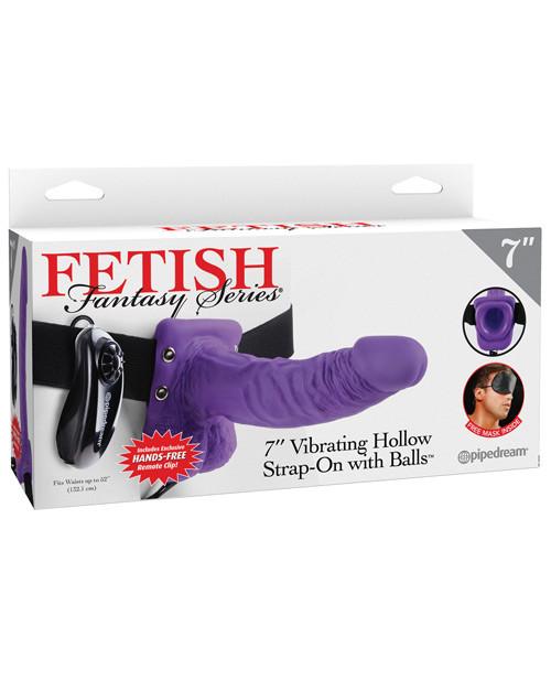 Arnes con Dildo Vibrating Hollow Strap On with Balls - 18 cm - Cake Sex Shop