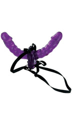 Dildo Fetish Fantasy Series Double Delight Strap-On- Purple/Black - Cake Sex Shop