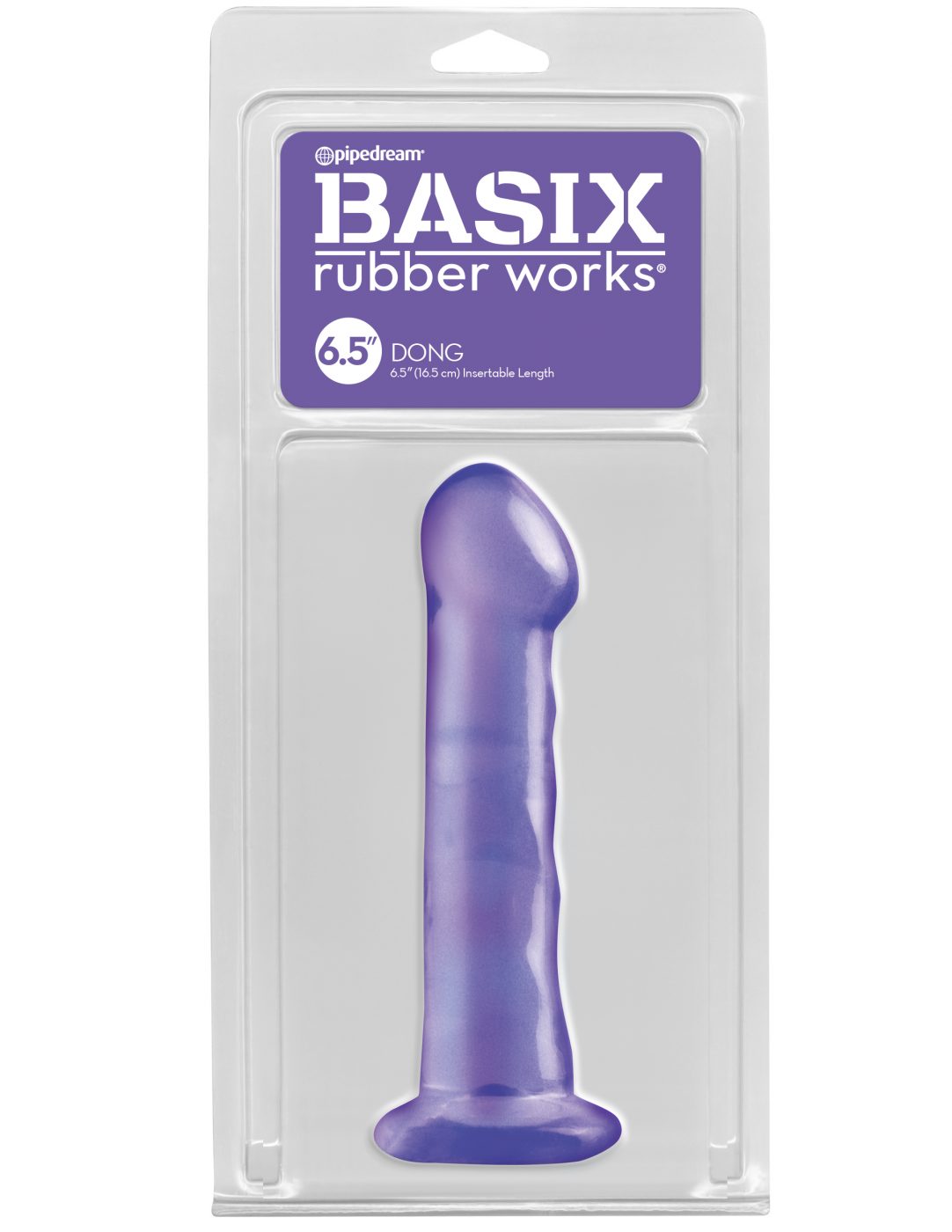 Dildo Basix Rubber Works 6.5" Dong With Suction Cup-Purple - Cake Sex Shop
