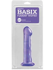 Dildo Basix Rubber Works 6.5" Dong With Suction Cup-Purple - Cake Sex Shop
