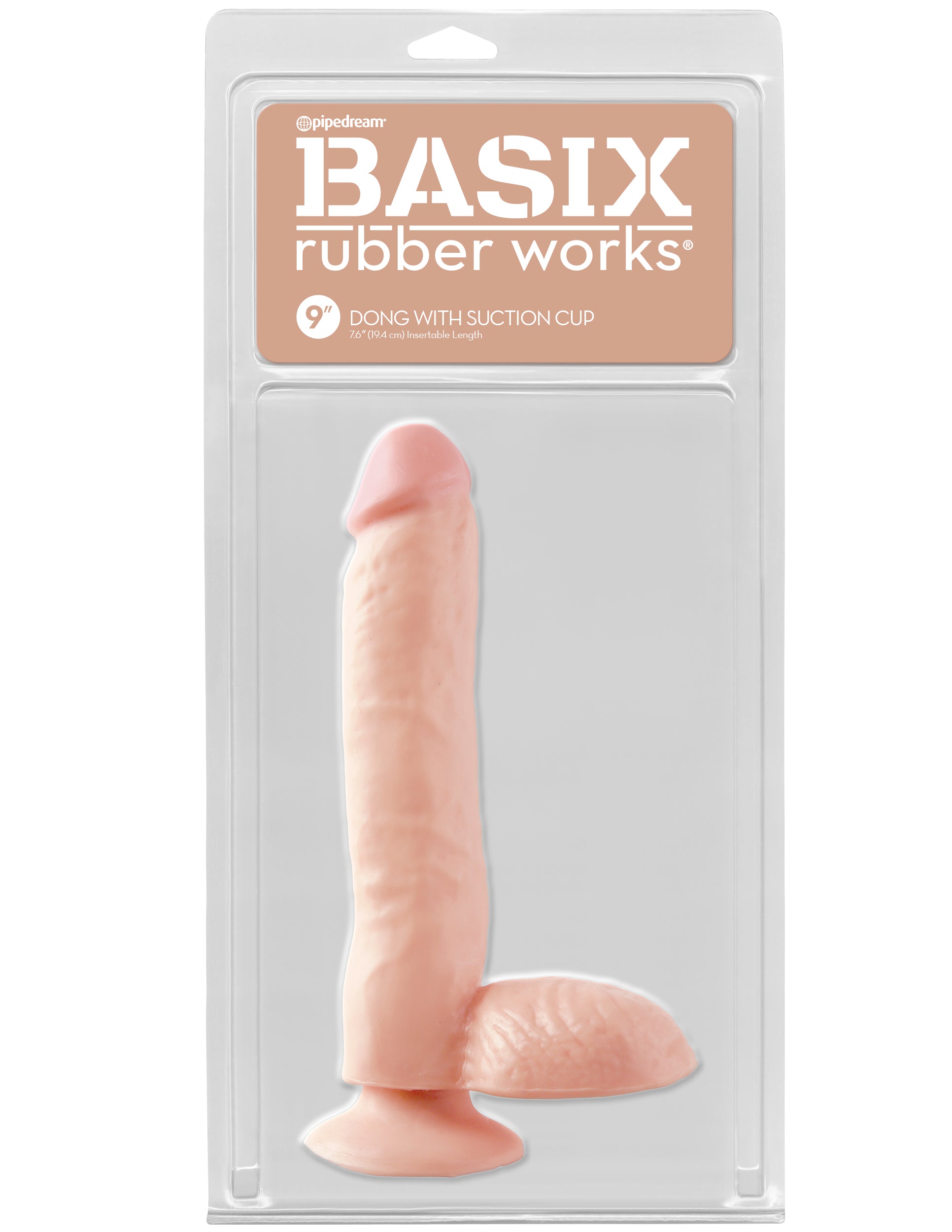 Dildo Basix Rubber Works 9" Suction Cup - Flesh - Cake Sex Shop