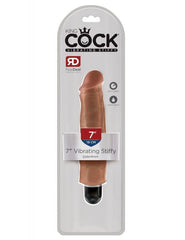 Dildo King Cock 7″ Vibrating Stiffy Tan - Cake Sex Shop