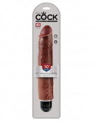Dildo King Cock Vibrating Stiffy Brown 10" - Cake Sex Shop