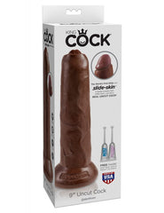 Dildo King Cock 9" Uncut Cock Brown - Cake Sex Shop