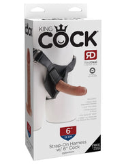 Dildo King Cock  Strap-On Harness With 6" Cock Tan - Cake Sex Shop