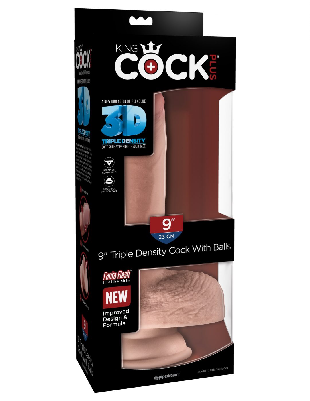 Dildo King Cock Plus 9″ Triple Density Cock With Balls - Cake Sex Shop