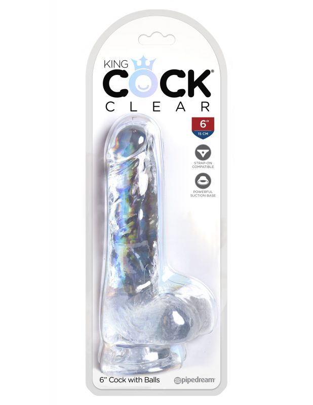 Dildo King Cock Clear 6″ Cock With Balls King Cock Dildos Juguetes Sexuales Sex Shop Tienda para Adultos