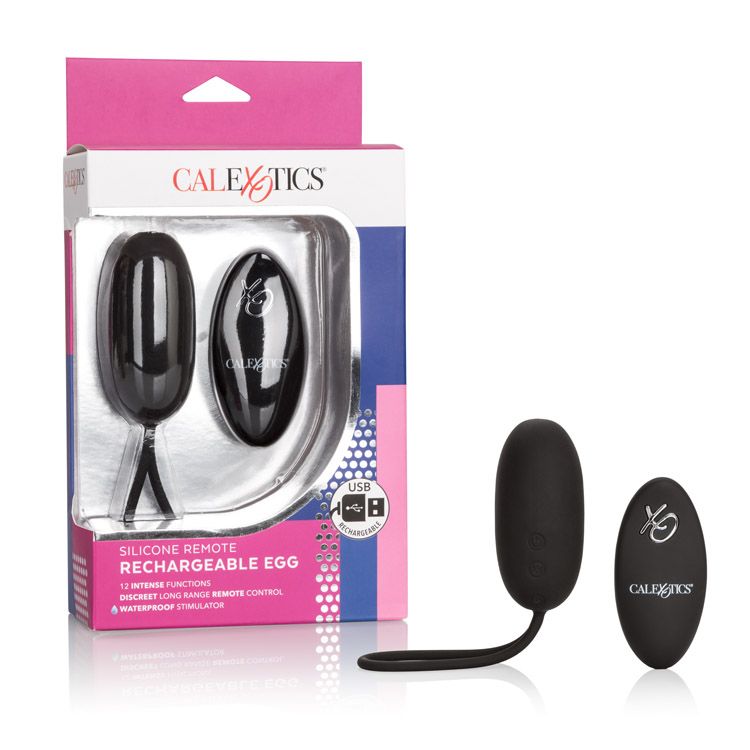 Vibrador Bala Silicone Remote Rechargeable Egg Black - Cake Sex Shop