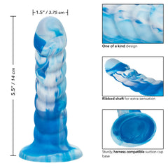 Dildo Twisted Love Twisted Ribbed Probe-Blue 5.5" Calexotics Dildos Juguete Sexuales Sex Shop Tienda para Adultos