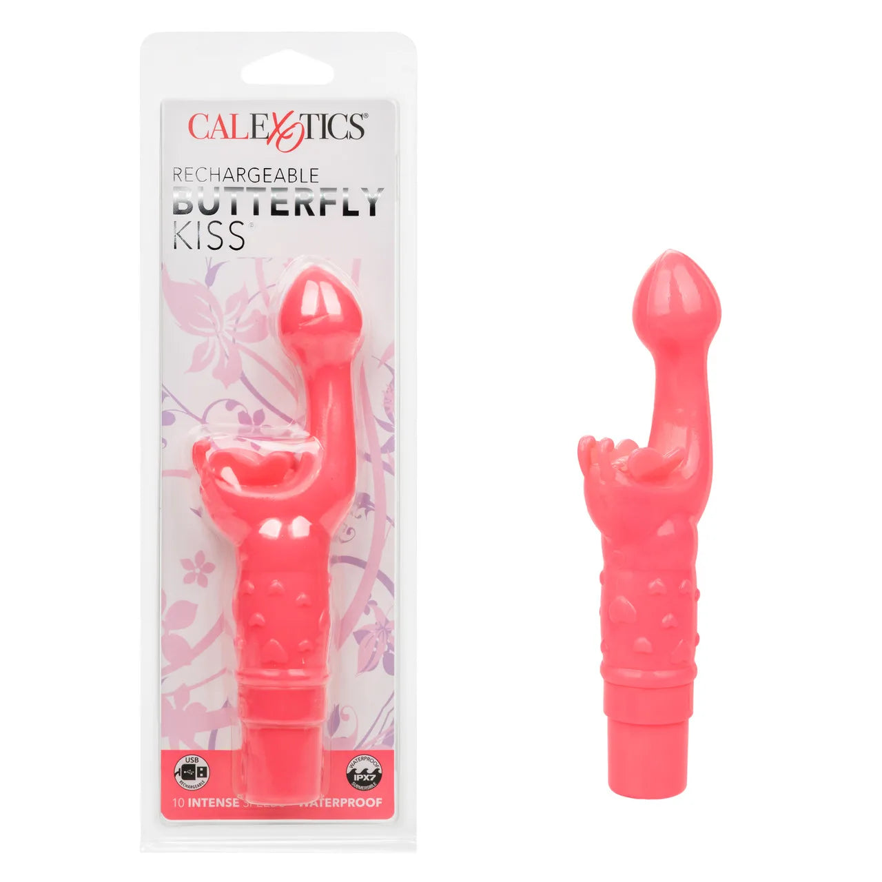 Vibrador Rechargeable Butterfly Kiss- Pink Calexotics Vibradores Juguete Sexuales Sex Shop Tienda para Adultos