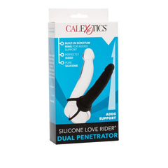 Dildo Consolador Silicone Love Rider Dual Penetrator - Black 5.5" Cake Sex Shop Juguetes Sexuales para Adultos