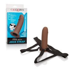 Dildo PPA W/Jock Strap Brown 7" - Cake Sex Shop