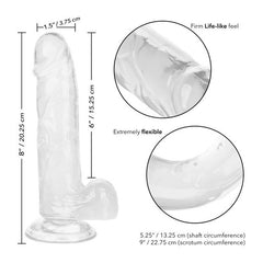 Dildo Size Queen 6"/15.25 Cm - Clear Calexotics Dildos Juguete Sexuales Sex Shop Tienda para Adultos