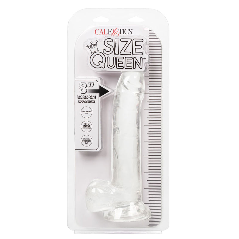 Dildo Size Queen 8" - Clear Calexotics Dildos Juguete Sexuales Sex Shop Tienda para Adultos