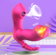 Vibrador Triple Pleasure Heat Sucking Control - Cake Sex Shop 2 3 4