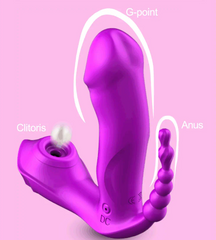 Vibrador Triple Pleasure Heat Sucking Control - Cake Sex Shop 2 3