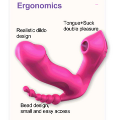 Vibrador Triple Pleasure Heat Sucking Control - Cake Sex Shop 2
