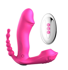 Vibrador Triple Pleasure Heat Sucking Control - Cake Sex Shop