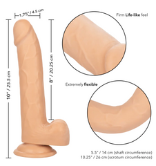 Dildo Size Queen 8" - Clear Calexotics Dildos Juguete Sexuales Sex Shop Tienda para Adultos