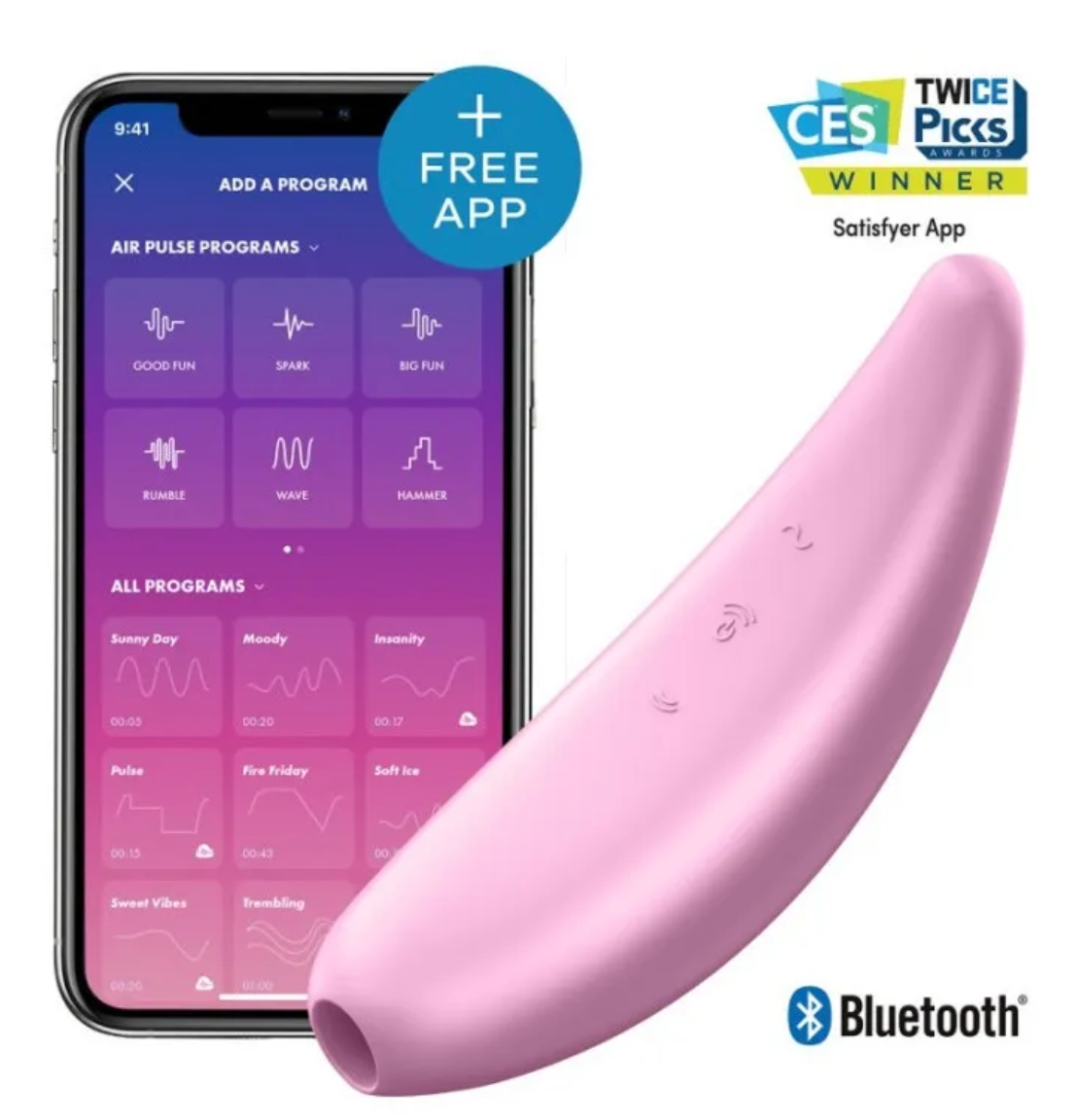 Succionador Satisfyer Curvy 3+ Satisfyer Succionadores Juguete Sexuales Sex Shop Tienda para Adultos