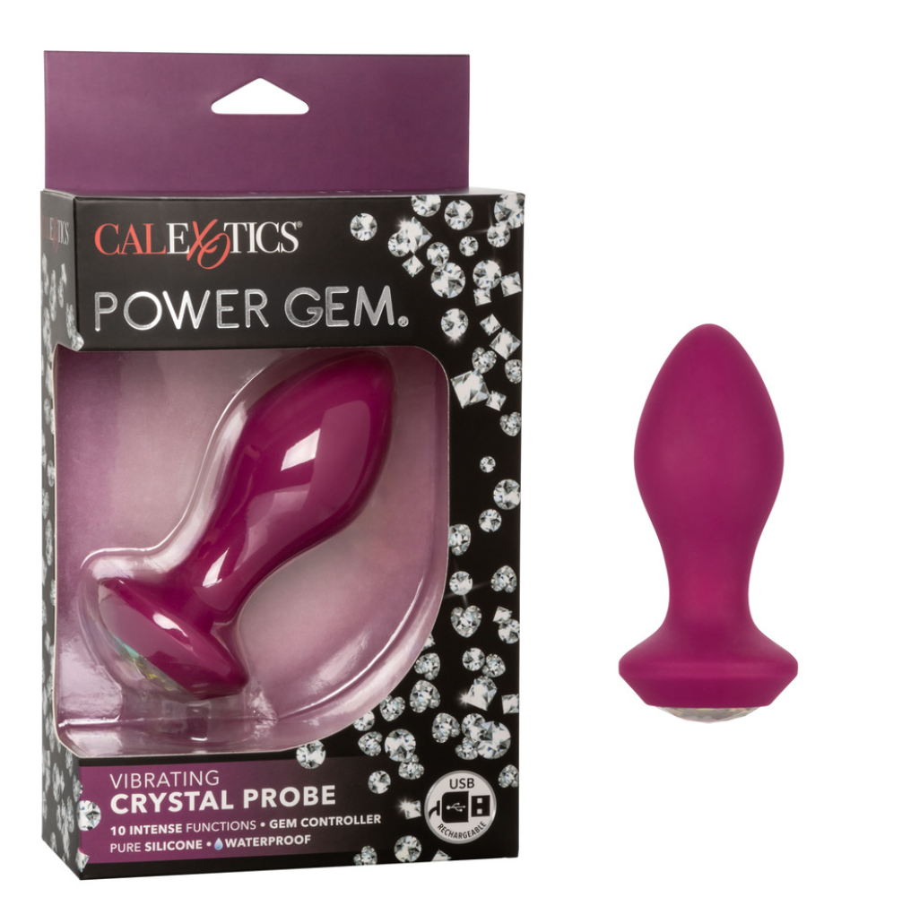 Vibrador Power Gem Vibrating Crystal Probe - Purple Calexotics Juguetes Anales Juguete Sexuales Sex Shop Tienda para Adultos