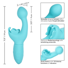 Vibrador Rechargeable Butterfly Kiss - Blue Calexotics Vibradores Juguete Sexuales Sex Shop Tienda para Adultos