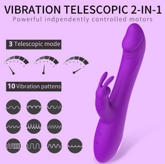 Vibrador sexual Telescopic Bunny Cake Sex Shop Juguetes Sexuales para Adultos