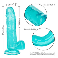 Dildo Size Queen 6"/15.25 Cm - Blue Calexotics Dildos Juguete Sexuales Sex Shop Tienda para Adultos