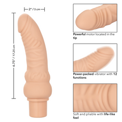 Dildo Rechargeable Power Stud Curvy 6.75"- Ivory - Cake Sex Shop 2