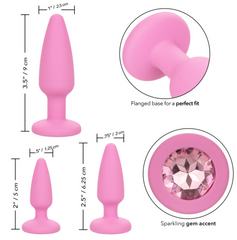 Set Plug Anal First Time Crystal Booty -Pink Cake Sex Shop Juguetes Sexuales para Adultos