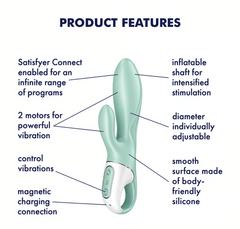 Vibrador sexual Satisfyer Air Pump Bunny 5+-Mint Cake Sex Shop Juguetes Sexuales para Adultos