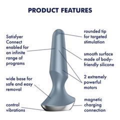 Plug Satisfyer Plug-ilicious 2 - Ice Blue Satisfyer Juguetes Anales Juguete Sexuales Sex Shop Tienda para Adultos