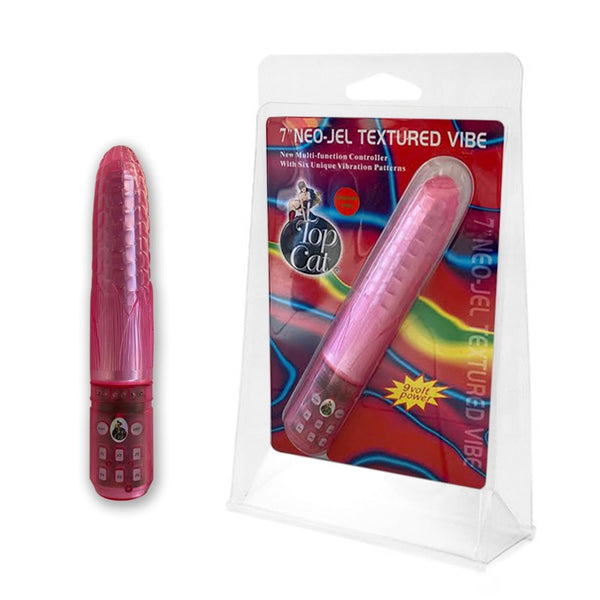 Vibrador Textured Neo Jel Vibe Pink 7in.