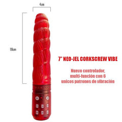 Vibrador 7'' Textured Neo Jel Vibe Red - Cake Sex Shop 2