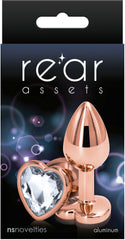 Plug Anal Rear Assets - Rose Gold Heart - Small - Clear Cake Sex Shop Juguetes Sexuales para Adultos