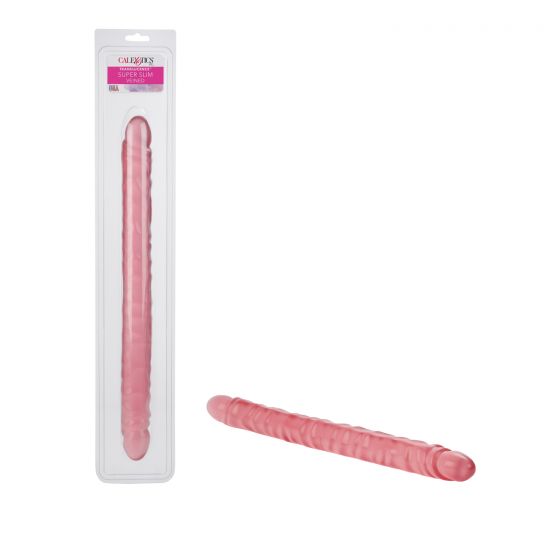 Dildo Veined Super Slim Dong 17.5"- Pink - Cake Sex Shop
