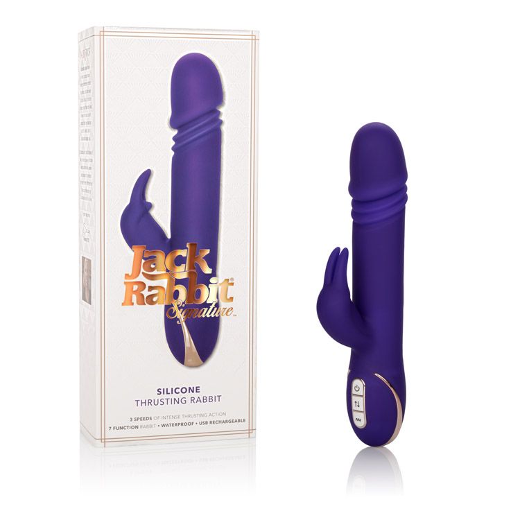 Vibrador Jack Rabbit Signature Silicone Thrusting Rabbit- Purple - Cake Sex Shop
